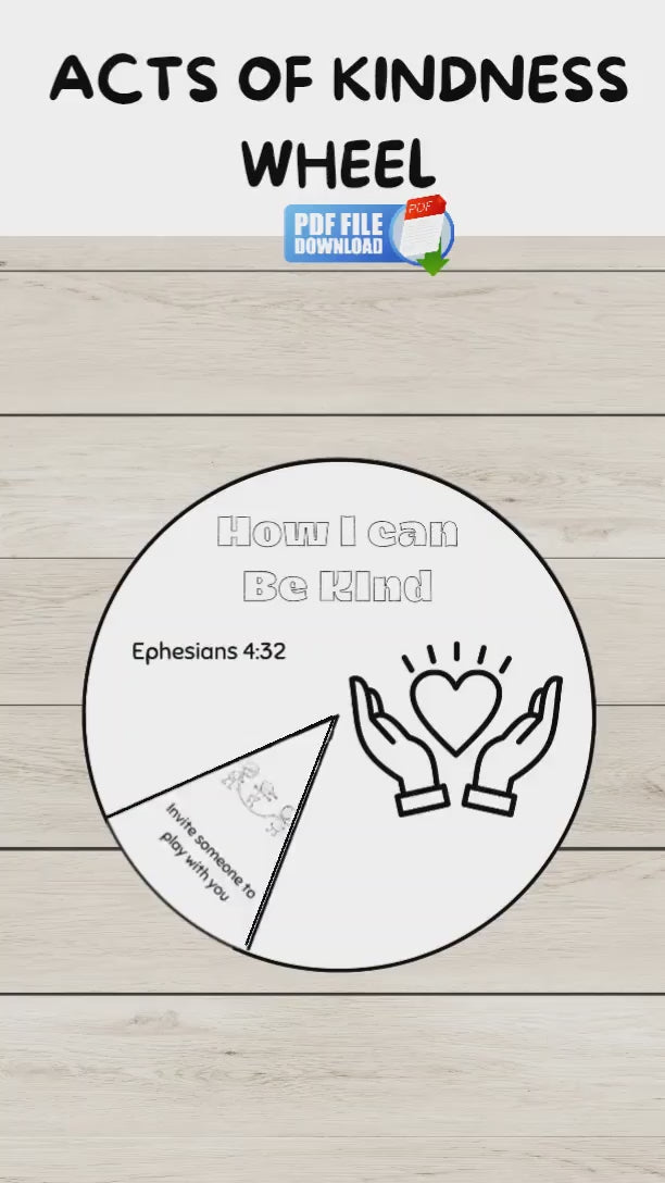 Teach kids empathy, gratitude, and Bible-based kindness with the Kindness Wheel for Kids. Perfect for Sunday school, homeschool, VBS, and Christian classrooms.