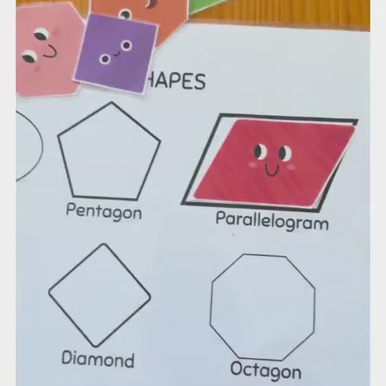 A video showing a printable free i know my shapes activity. 