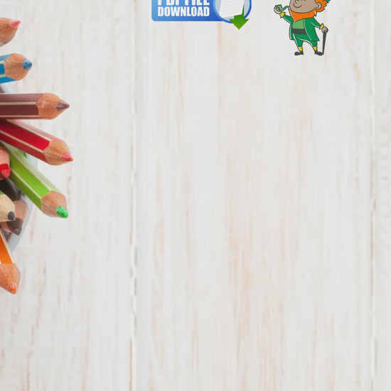 A video of a  printable St. Patrick's Day Activity Book with colouring pages, puzzle games and educational activities.