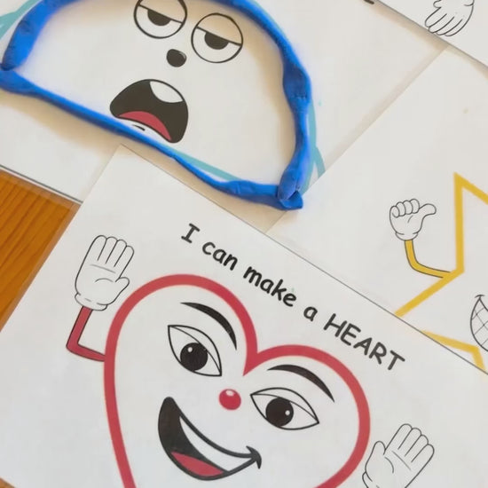 A printed set of shape playdough mats for early math skills. 