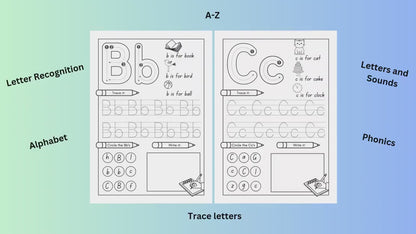 A video of A to Z letter tracing worksheet for developing fine motor and literacy skills.