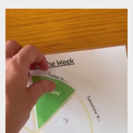 A video showcasing a free printable days of the week activity for early learners.