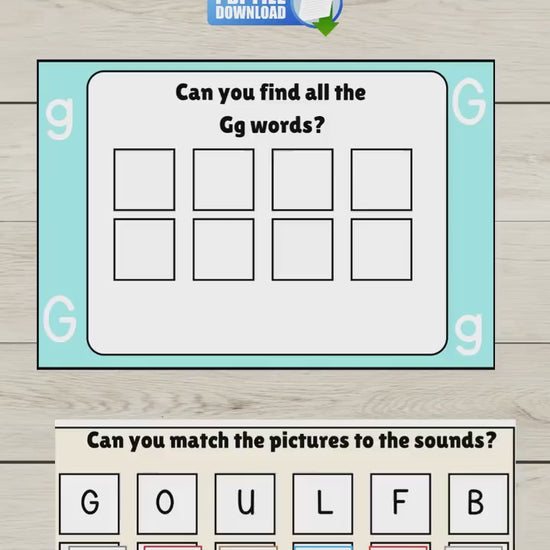 GOULFB phonics initial sounds game printable for early literacy.