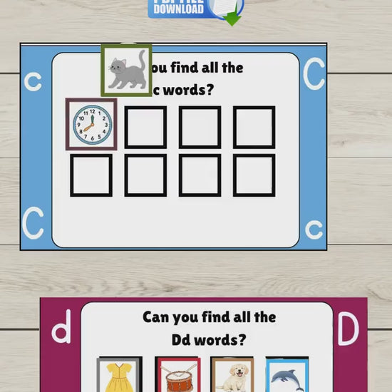 CKEHRMD phonics game showing sound cards and letter pieces for initial sounds.