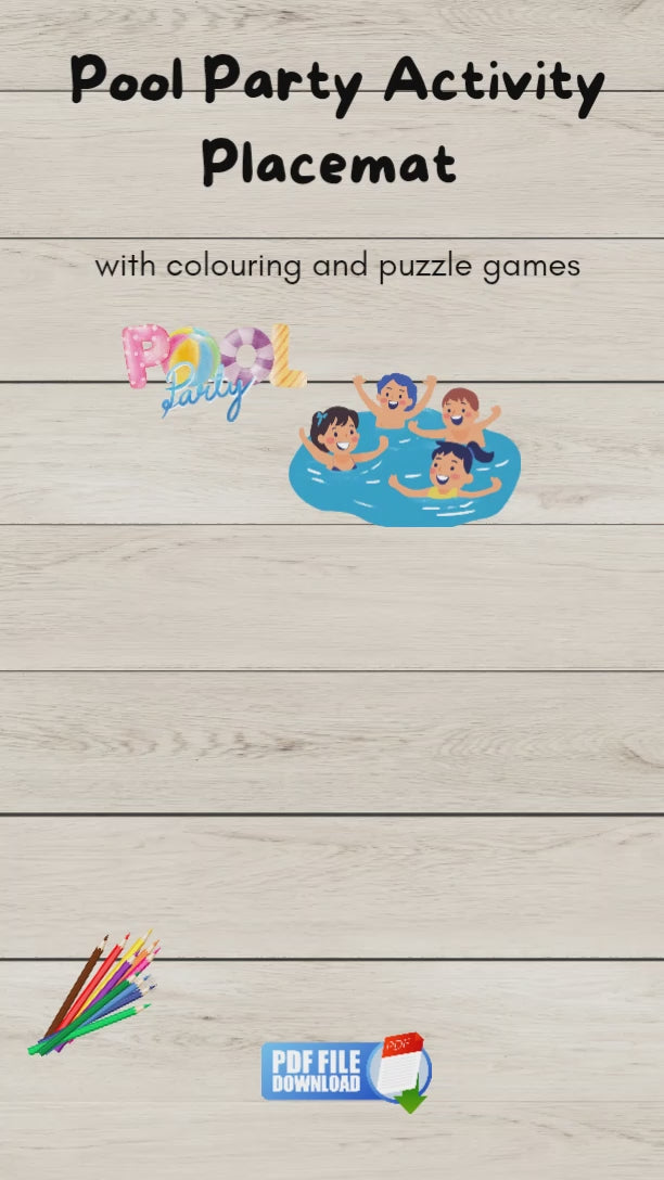 A video showing a kids printable party activity sheet.