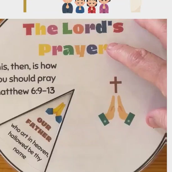  A wheel craft spinner for kids to learn the Lord's prayer.