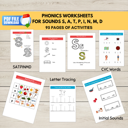 printable phase 2 phonics worksheets SATPINMD Sounds.