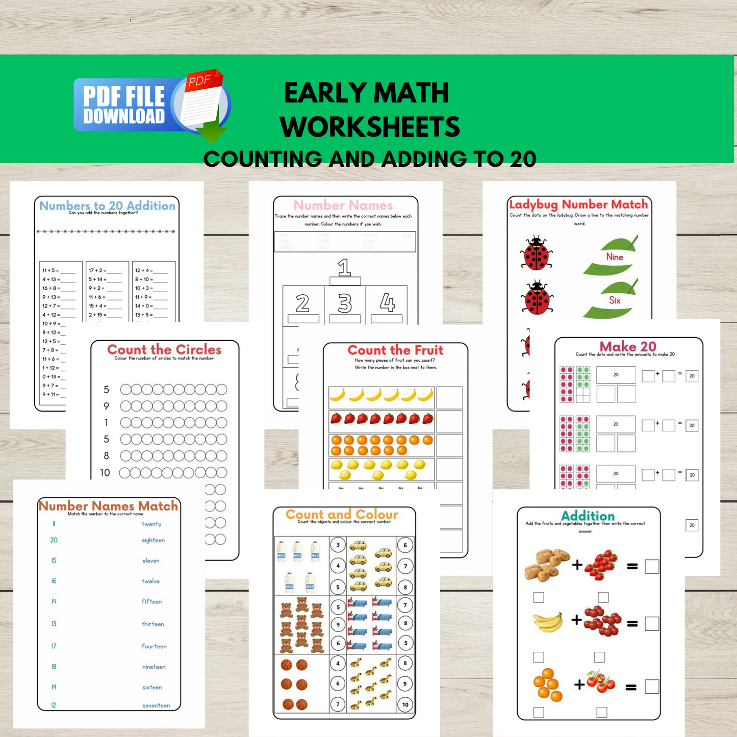 early math worksheets PDF