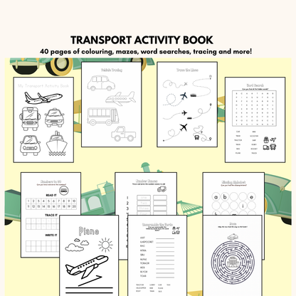 "printable transportation theme activities for kids.