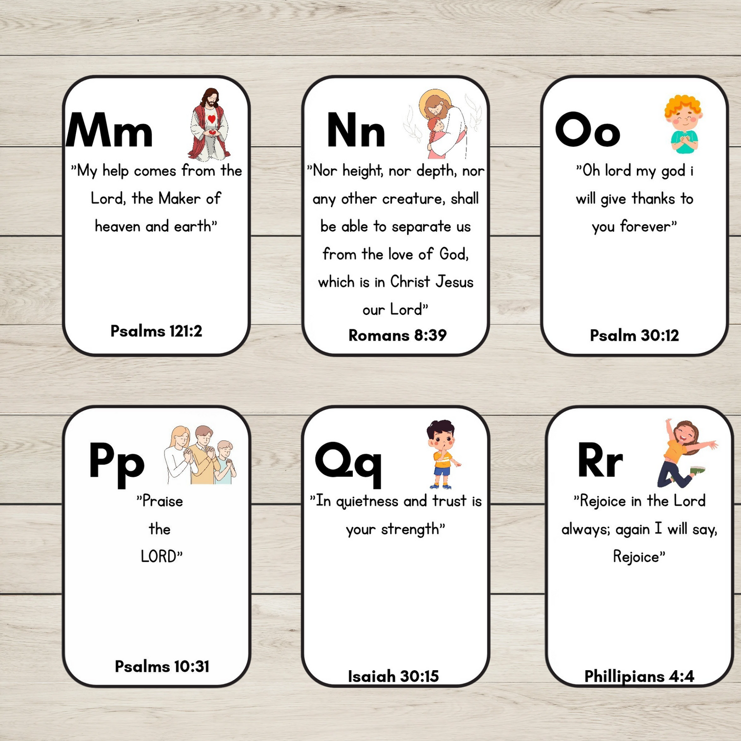 Alphabet Bible Verse Cards for KIds