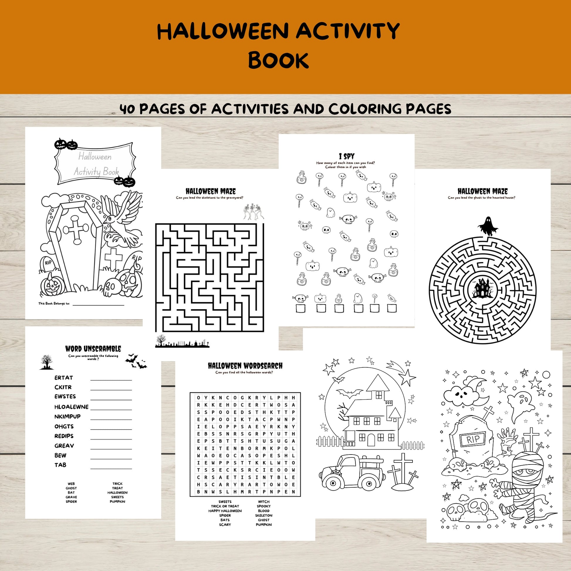 "A printable Halloween activity and colouring book."