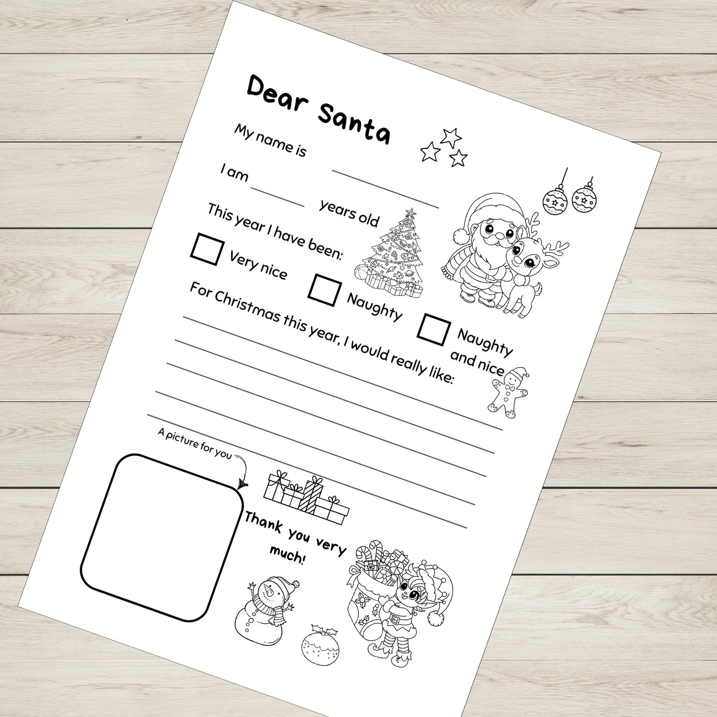 Letter to Santa Printable