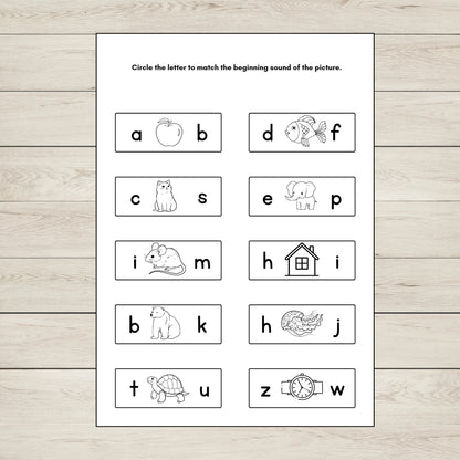 Beginning Sounds Activity Sheets