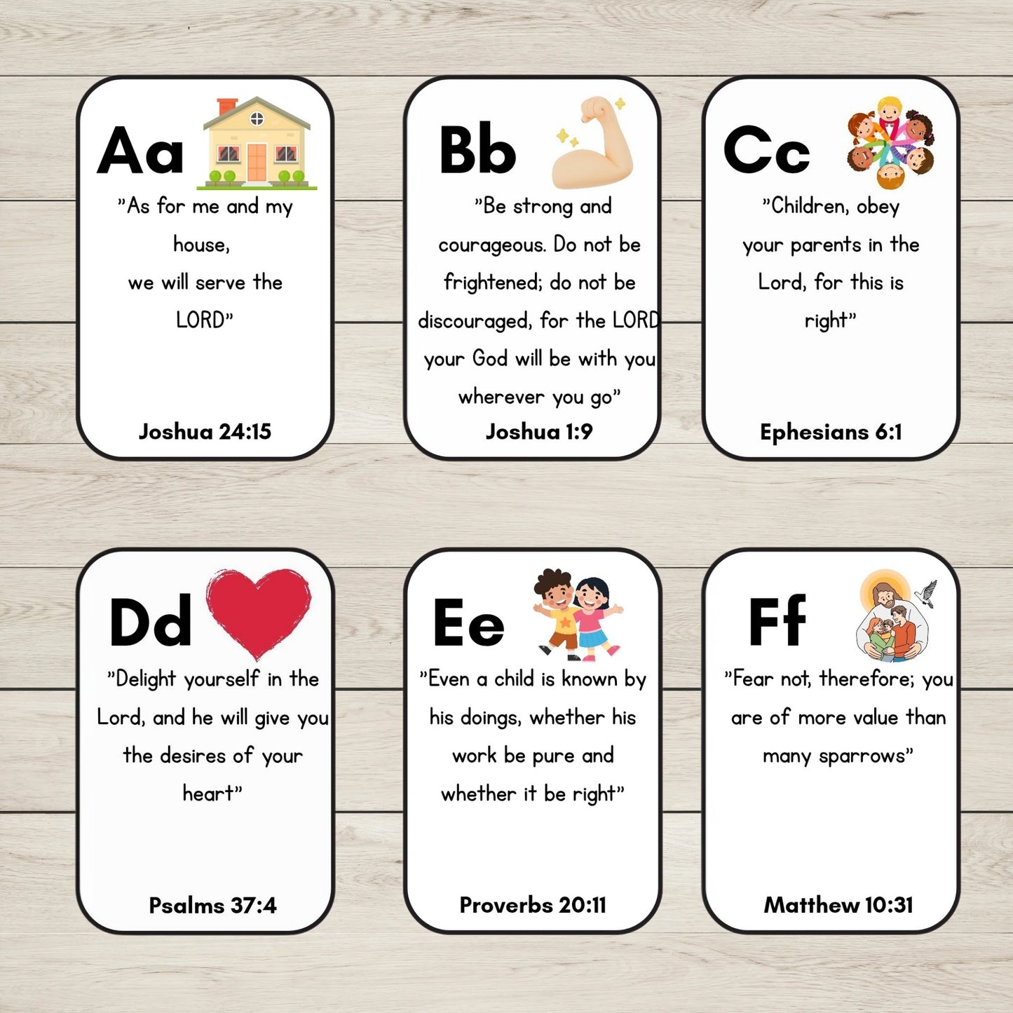 Alphabet Bible Verse Cards for KIds