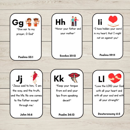Alphabet Bible Verse Cards for KIds