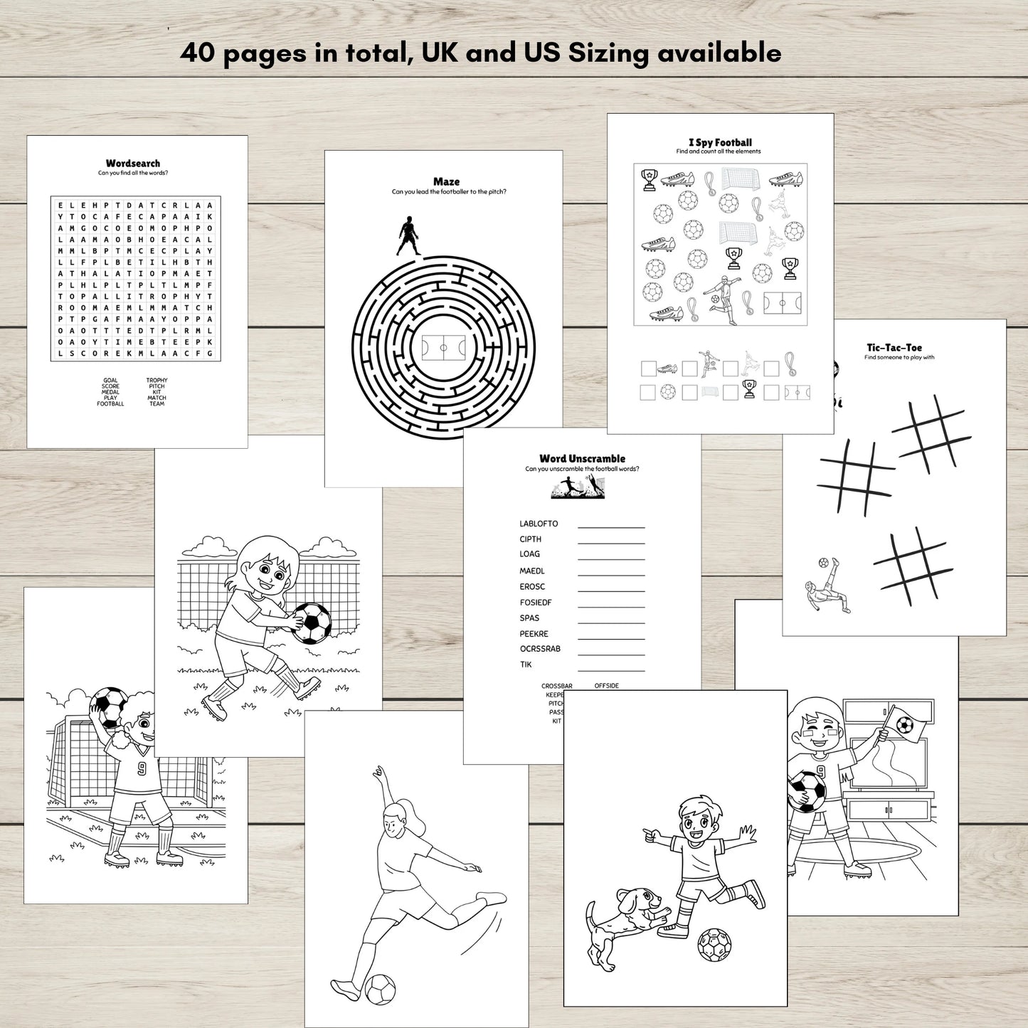 Printable Football Activity Book for Kids-Colouring, Learning and Puzzles