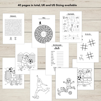 Printable Football Activity Book for Kids-Colouring, Learning and Puzzles